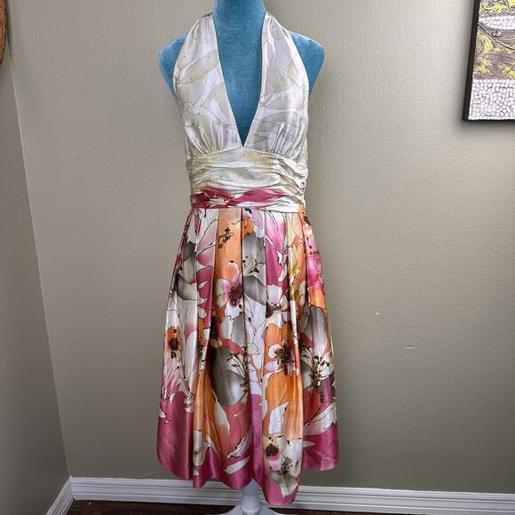 Adrianna Papell Silk Halter dress Women 10 Special occasion Collection Party - Picture 1 of 16